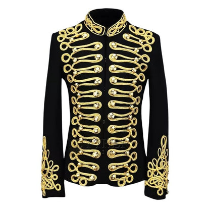 Blazer hommes noir or aviation manteau Veste blazer Mâle.