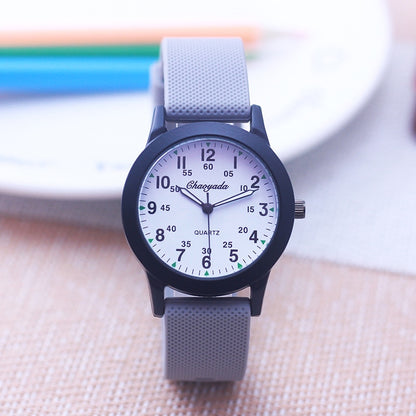 Montre enfants à quartz, bracelet en silicone.