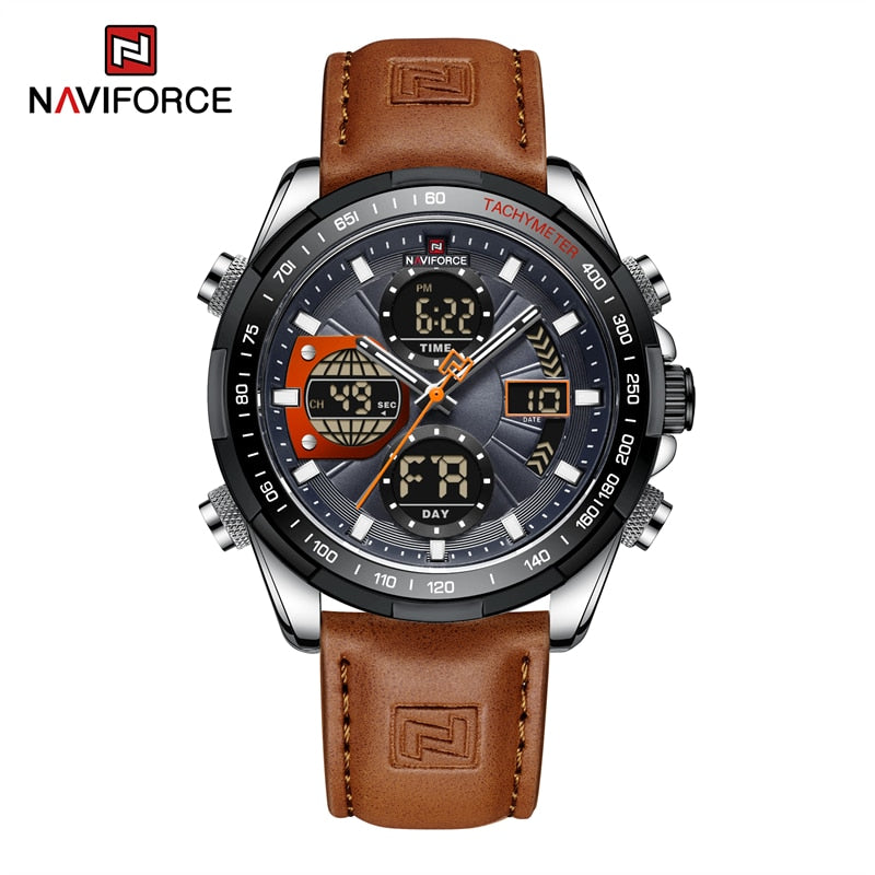 montre-bracelet en cuir pour homme, accessoire de Sport militaire, étanche, à Quartz, chronographe.