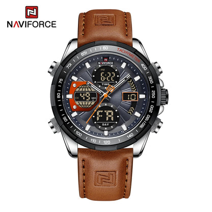 montre-bracelet en cuir pour homme, accessoire de Sport militaire, étanche, à Quartz, chronographe.