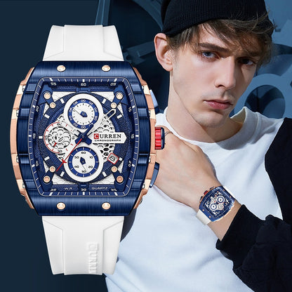 Montre à quartz étanche pour hommes chronographe horloge de date.