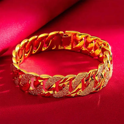 Bracelet homme or 24K luxure élégant.