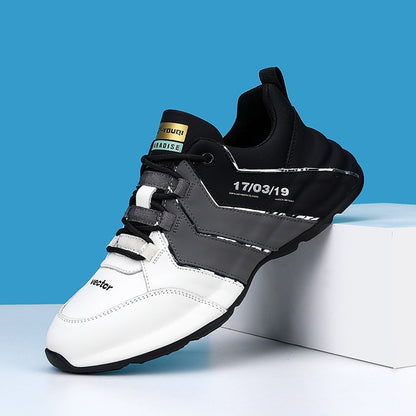 Chaussures de course décontractées en cuir à lacets pour hommes, baskets à l'offre.