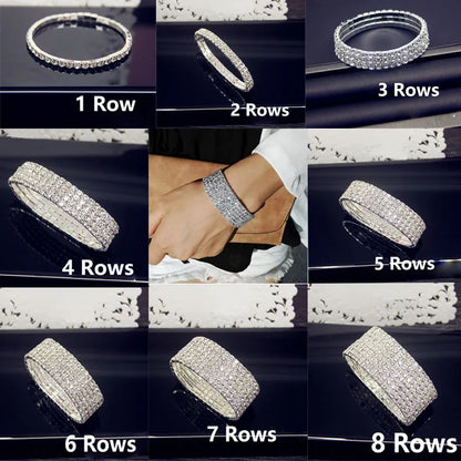 Bracelet de luxe en cristal zircon avec strass glacé.