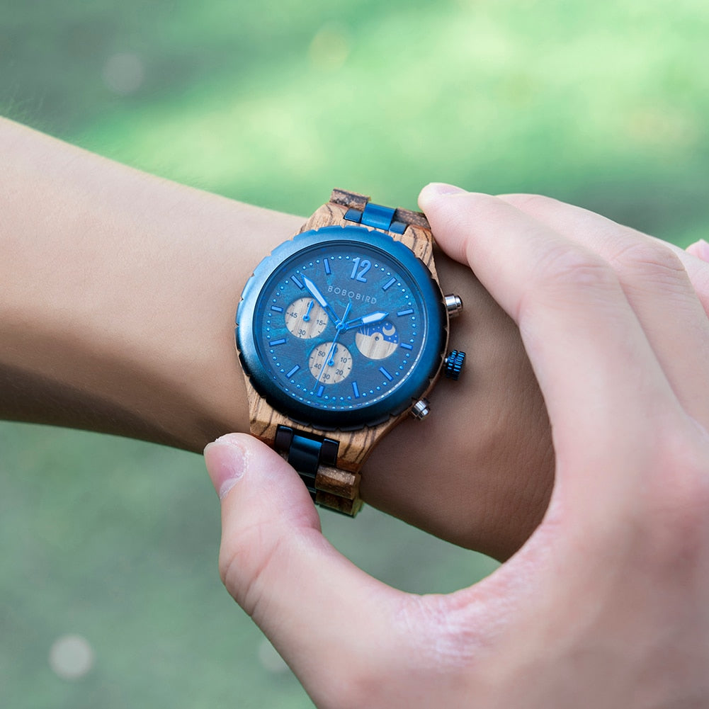 Montre en bois pour hommes et femmes luxe haut qualité.