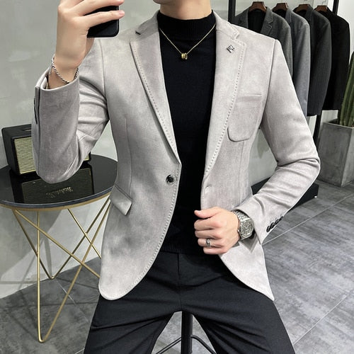 Blouson en cuir trempé pour homme, vêtement masculin, peau de daim, décontracté.