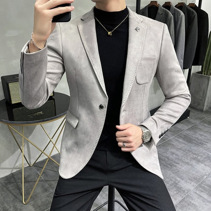 Blouson en cuir trempé pour homme, vêtement masculin, peau de daim, décontracté.