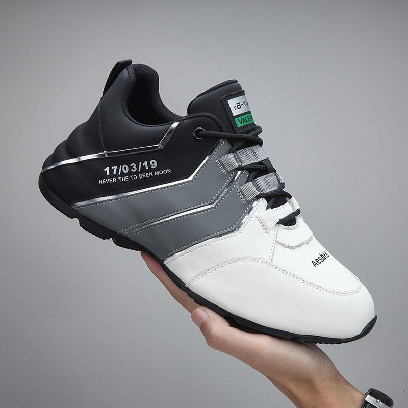 Chaussures de course décontractées en cuir à lacets pour hommes, baskets à l'offre.