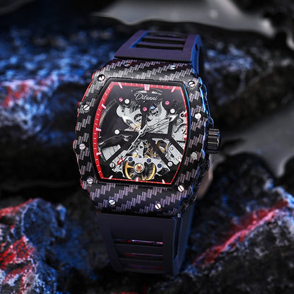 Montre squelette automatique mécanique pour hommes, Tourbillon squelette.