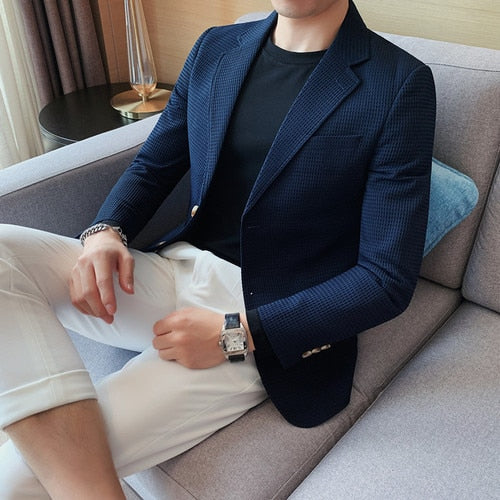 Vestes décontractées à simple boutonnage pour hommes, blazers respirante.