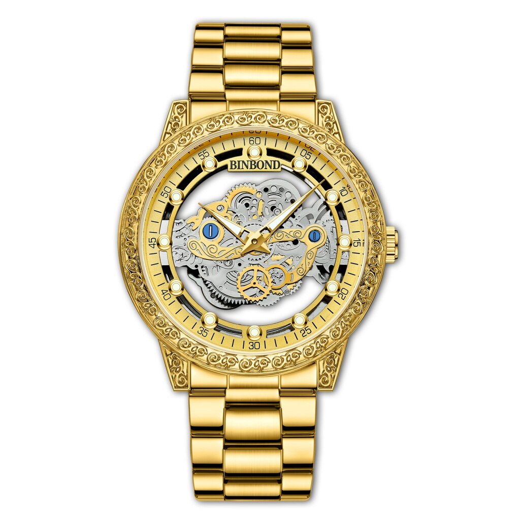 Montre pour hommes double creux étanche luxe mode originale.