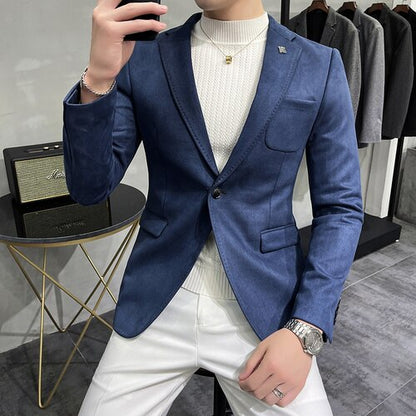 Blouson en cuir trempé pour homme, vêtement masculin, peau de daim, décontracté.