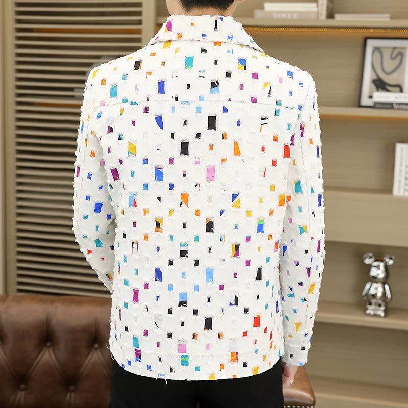 Veste élégante à revers homme nouvelle tendance.