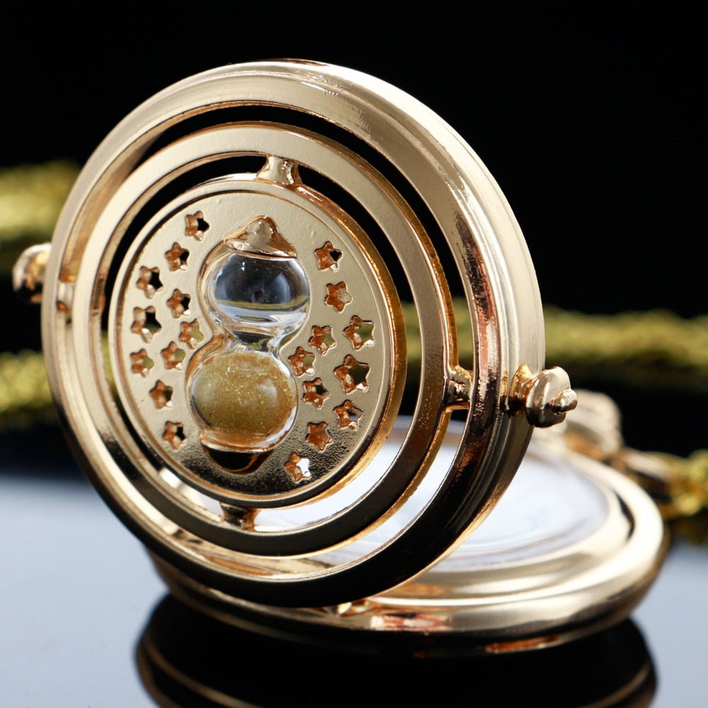 Montre de poche design sablier creux collier élégant.
