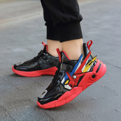 Chaussures de tennis décontractées en cuir pour enfants.