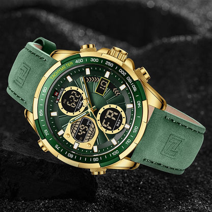 montre-bracelet en cuir pour homme, accessoire de Sport militaire, étanche, à Quartz, chronographe.