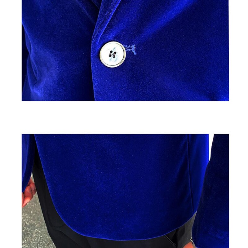 Blazer en velours monochrome pour hommes veste trempée.