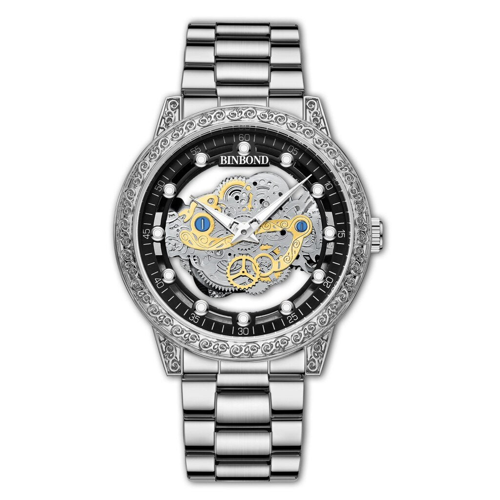 Montre pour hommes double creux étanche luxe mode originale.