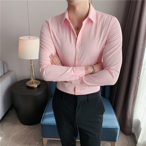 Chemise en coton pour hommes, chemise d'affaires décontractée.