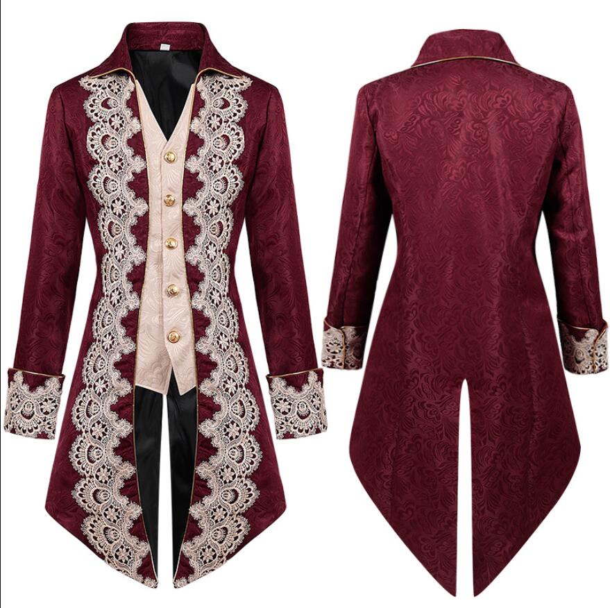 Veste de Nobleman Victorien Verte pour Hommes Cosplay Médiéval.