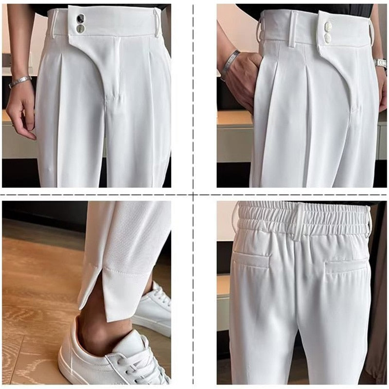 Pantalon court taille haute avec pendentif Harun pour homme, pantalon décontracté, pantalon imbibé, haute qualité, marque de mode, Naples, nouveau, 2023