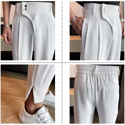 Pantalon court taille haute avec pendentif Harun pour homme, pantalon décontracté, pantalon imbibé, haute qualité, marque de mode, Naples, nouveau, 2023