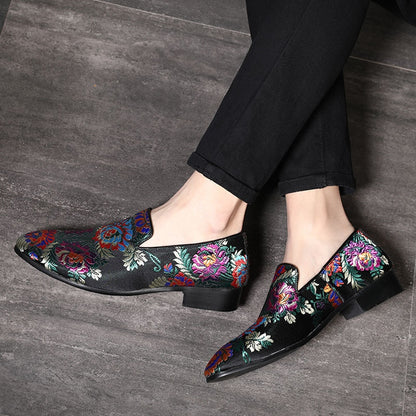 Chaussures luxe en cuir pour hommes, chaussures confortables à enfiler.