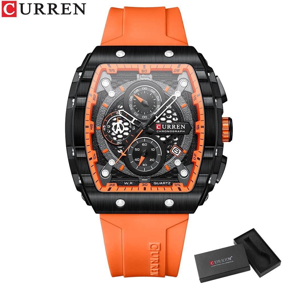 Montre à quartz étanche pour hommes chronographe horloge de date.