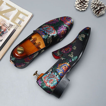 Chaussures luxe en cuir pour hommes, chaussures confortables à enfiler.