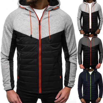 veste à capuche avec fermeture éclaire pour homme.