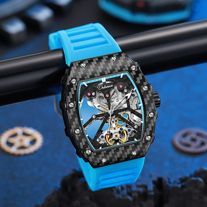 Montre squelette automatique mécanique pour hommes, Tourbillon squelette.