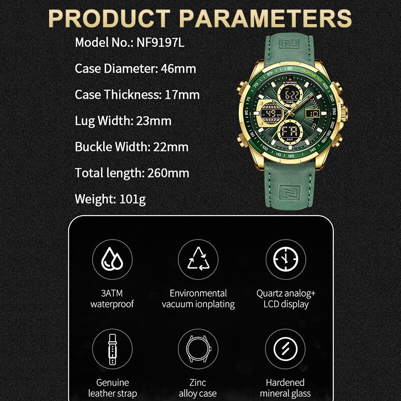 montre-bracelet en cuir pour homme, accessoire de Sport militaire, étanche, à Quartz, chronographe.