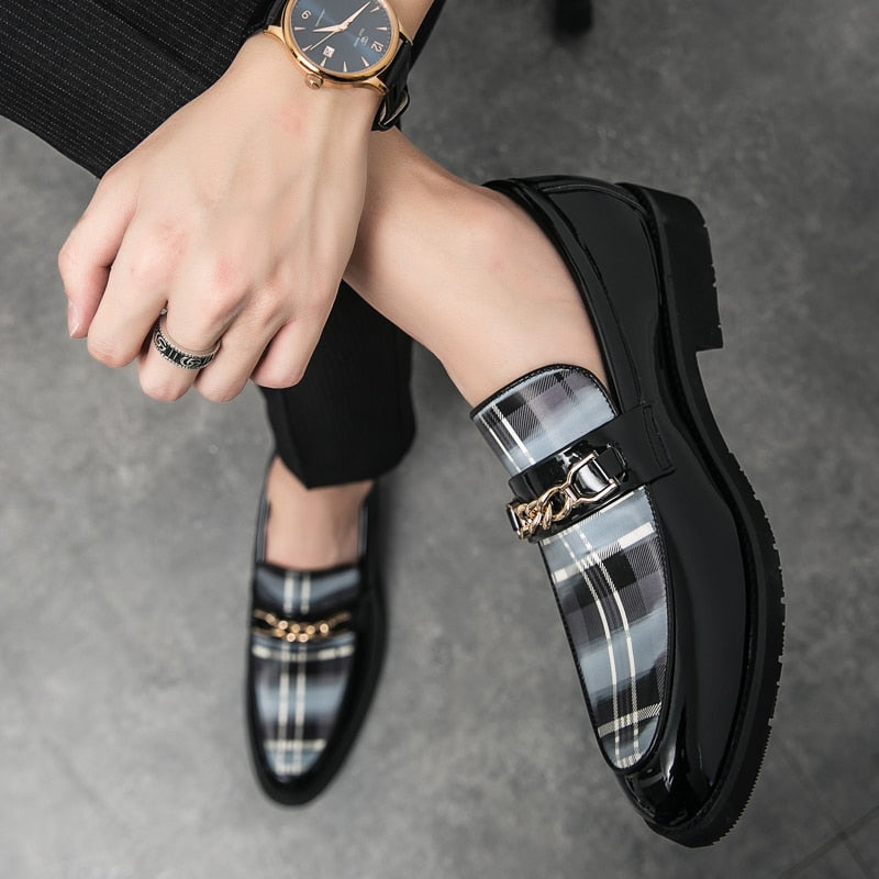 Chaussures en cuir de luxe italien pour hommes, mocassins décontractés.