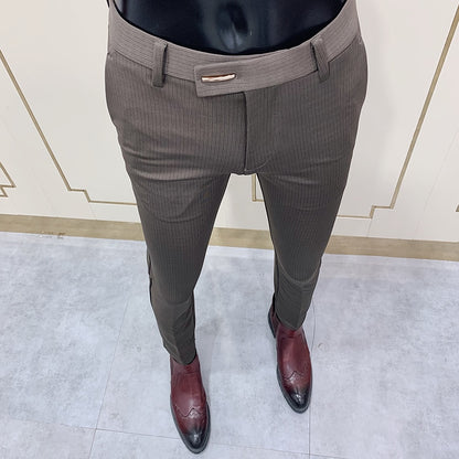 Pantalon Slim Fit pour hommes, pantalon décontracté, longueur de rinçage, haute qualité, printemps, 2022