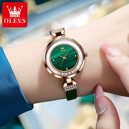 Montre étanche pour Femme bracelet en cuir Authentique.