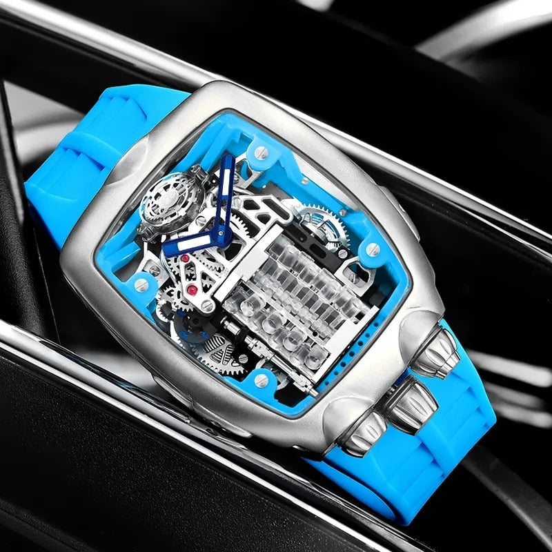 Montre de sport automatique militaire pour hommes marque de luxe étanche mécanique.