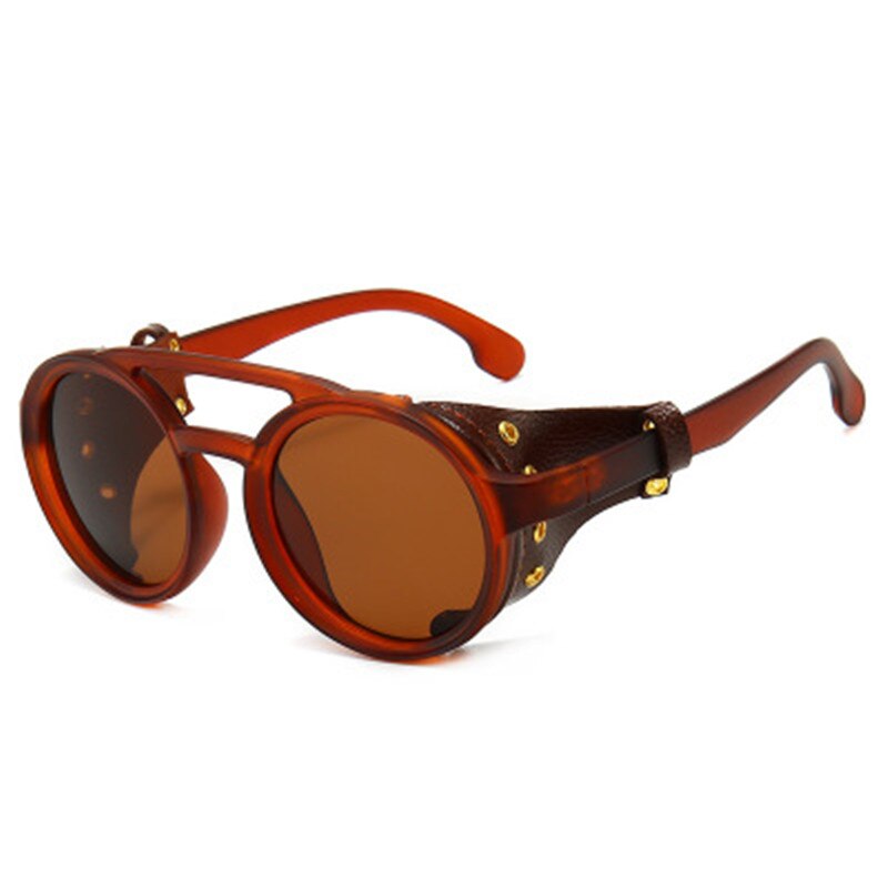 Lunettes de soleil pour hommes style maille latérale ronde.