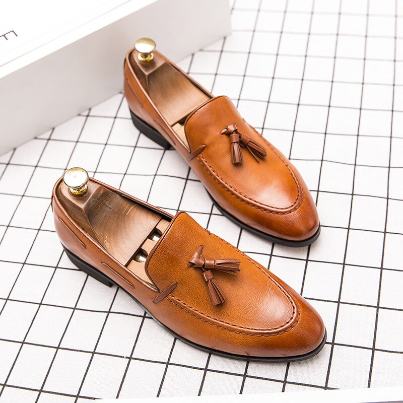 Chaussures Italiennes Classiques de Soirée pour Homme, Mocassins de Luxe Élégants, en Cuir.