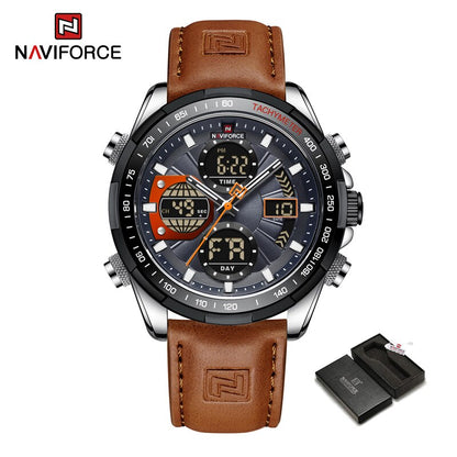 montre-bracelet en cuir pour homme, accessoire de Sport militaire, étanche, à Quartz, chronographe.