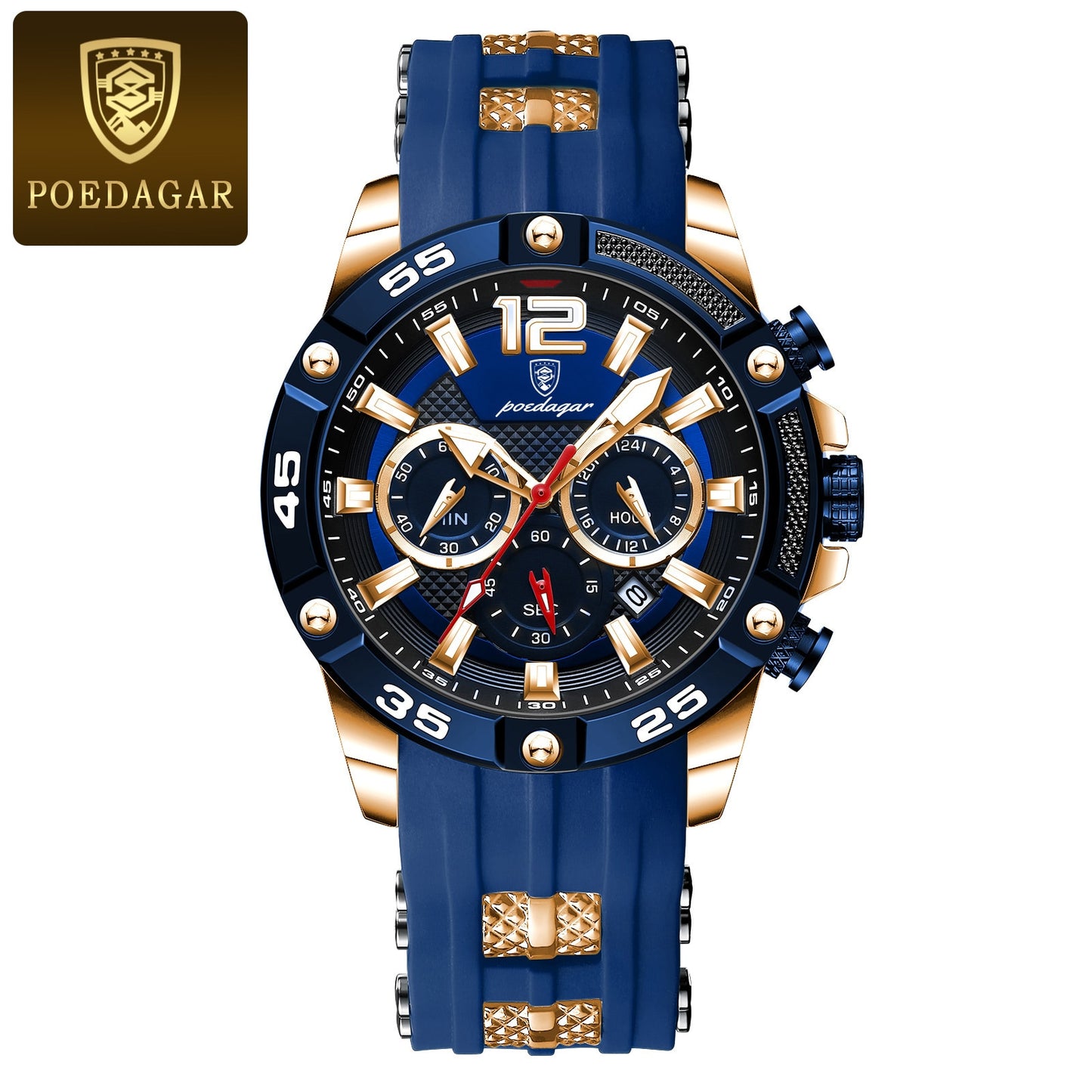 Montre à quartz militaire étanche pour hommes chronographe.