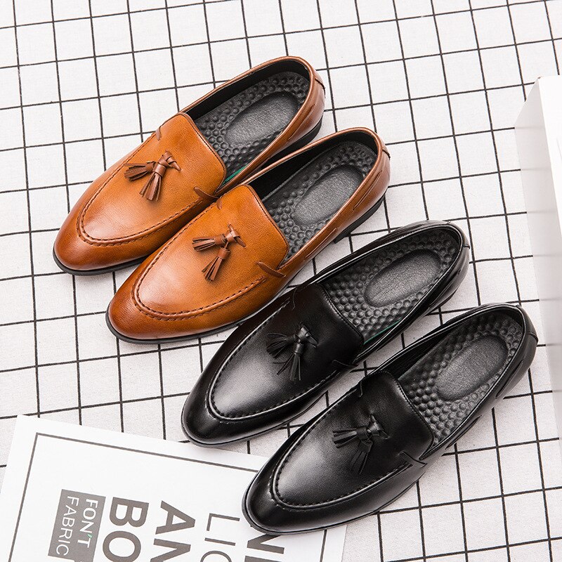 Chaussures Italiennes Classiques de Soirée pour Homme, Mocassins de Luxe Élégants, en Cuir.
