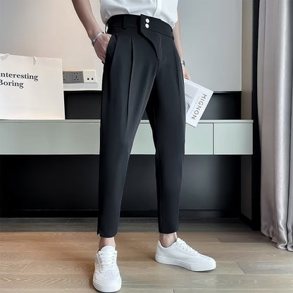 Pantalon court taille haute avec pendentif Harun pour homme, pantalon décontracté, pantalon imbibé, haute qualité, marque de mode, Naples, nouveau, 2023