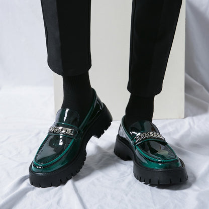 Chaussures en cuir noir pour hommes, chaussures en cuir décontractées.