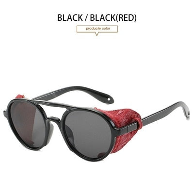 Lunettes de soleil pour hommes style maille latérale ronde.