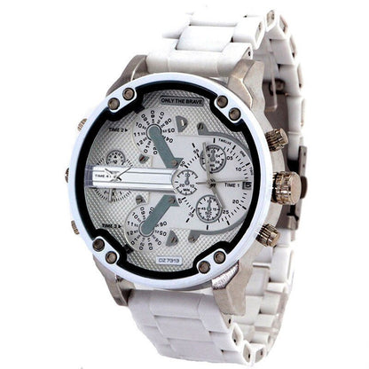 Montre pour hommes avec ceinture en silicone double horloge de sport.