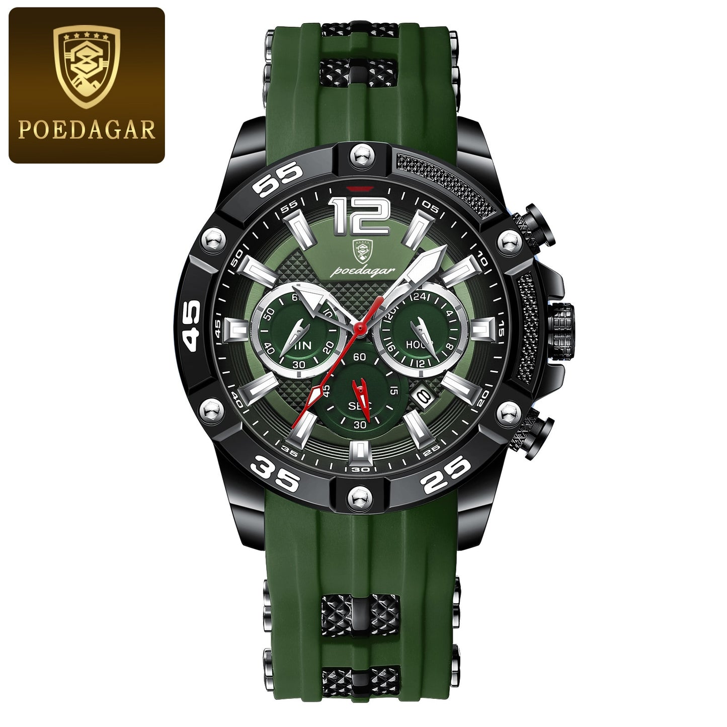 Montre à quartz militaire étanche pour hommes chronographe.