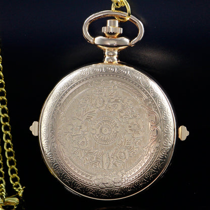 Montre de poche design sablier creux collier élégant.
