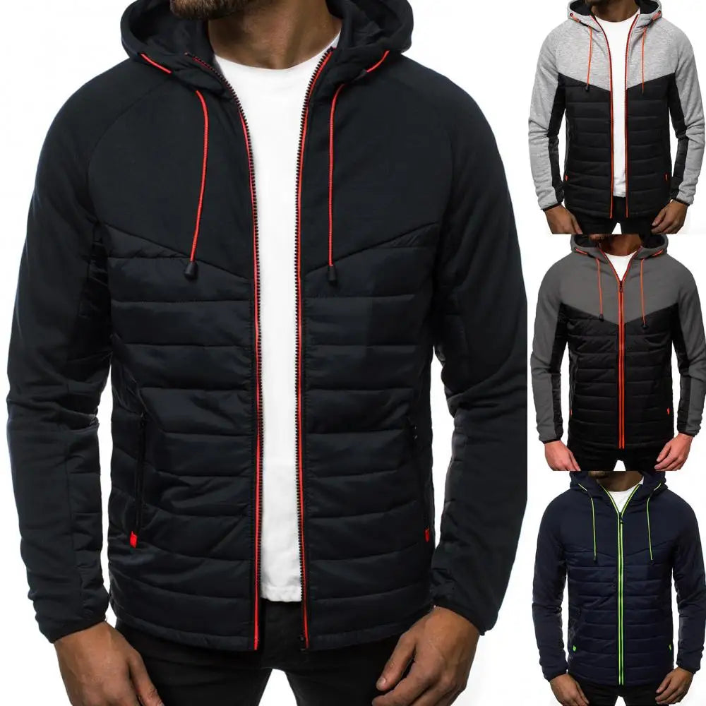 veste à capuche avec fermeture éclaire pour homme.