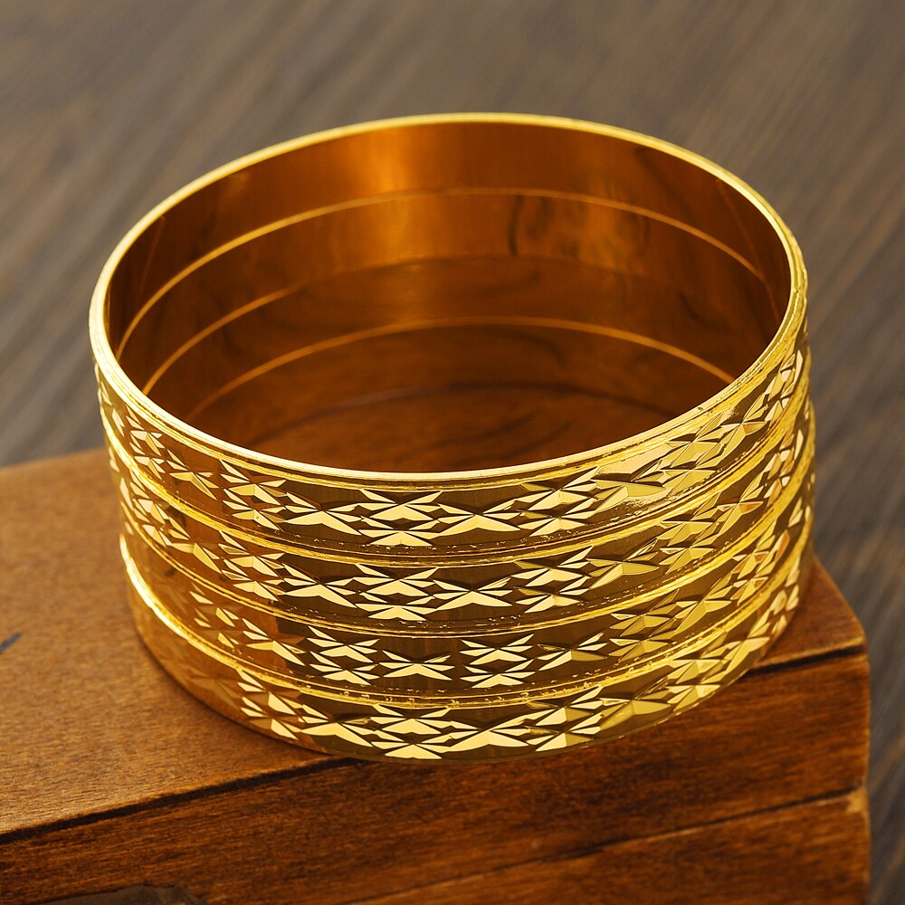 Bracelets de mariage de Dubaï pour femmes plaqué en or 24k.