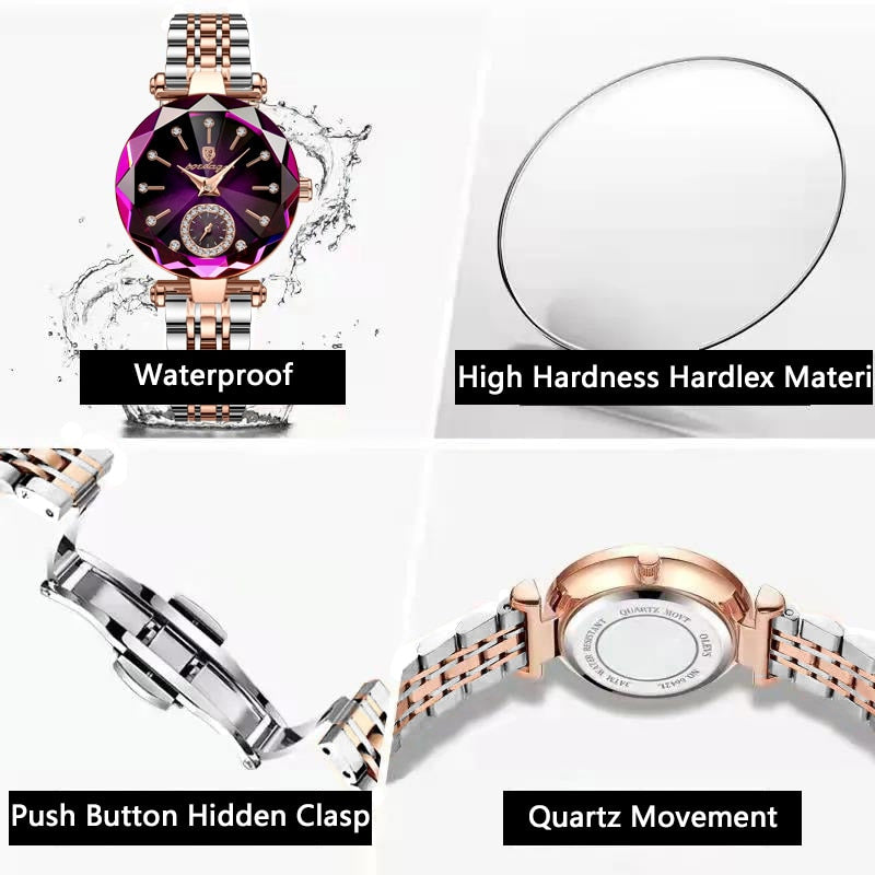 Montre bracelet de Luxe en Acier Inoxydable pour Femmes.